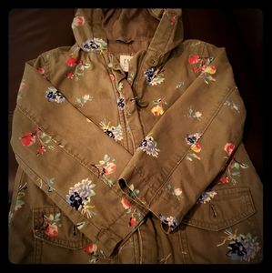 Gap kids XS Gap jacket . Olive with flower pattern